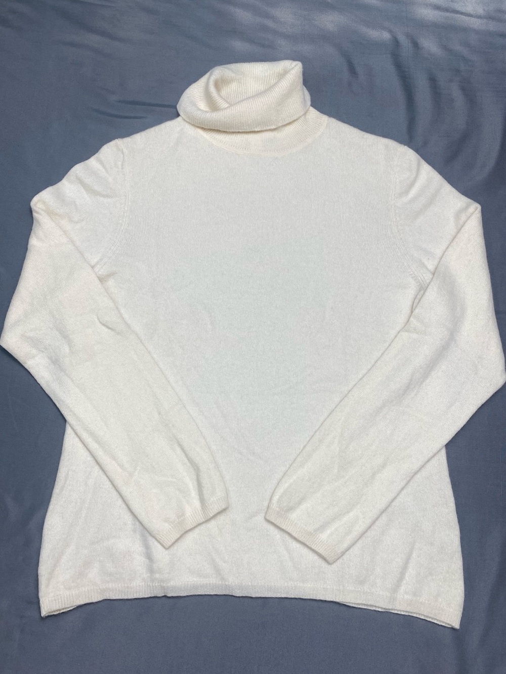 Charter Club 100% Cashmere 2-Ply Turtleneck Sweater Ivory Cream Large